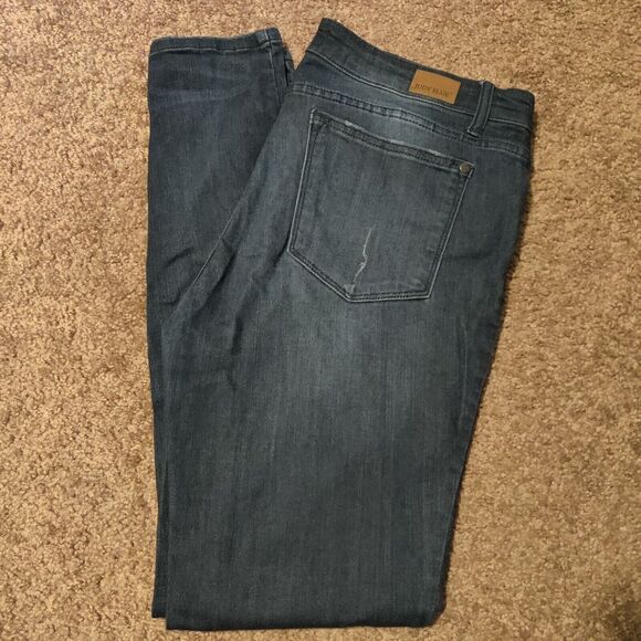 Judy Blue Skinny Fit Distressed Jeans Dark Wash Size 15/32 34x30 - Picture 1 of 10